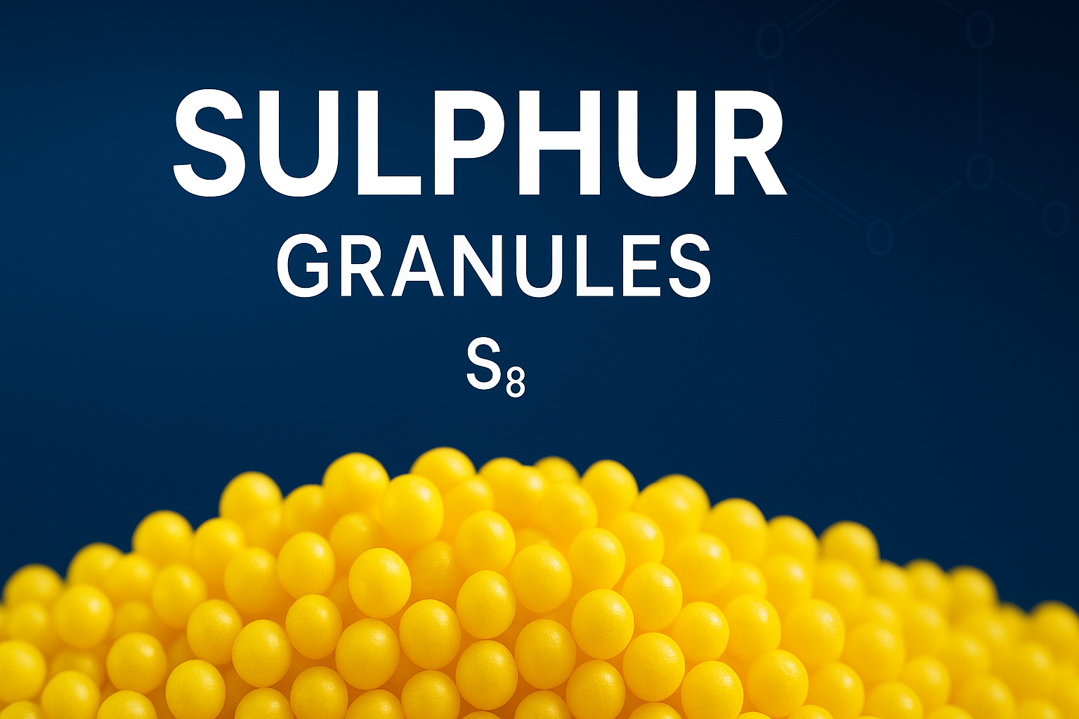 Bright yellow sulphur granules close-up